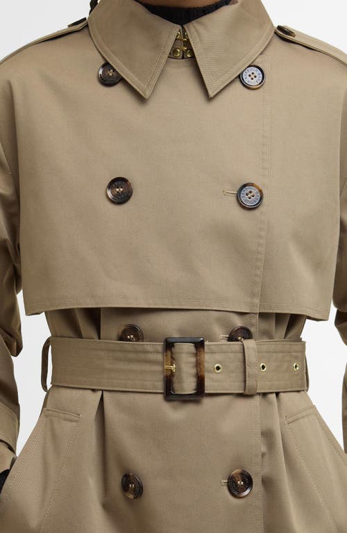 Barbour Aoife Belted-fastening Double-breasted Trench Coat In Gray