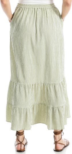 Stripe Seersucker Maxi Skirt