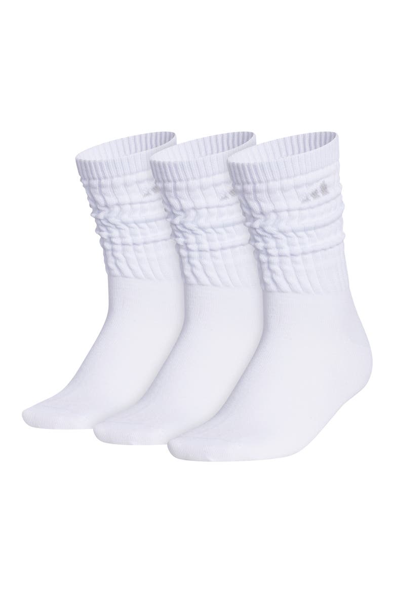 Scrunch Athletic 3-Pack Crew Socks, Main, color, WHITE/ CLEAR ONIX GREY