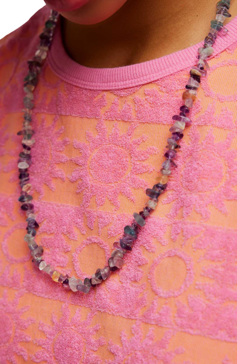 Free People Textured Cotton Terry Side Tie Top, Alternate, color, Pink Combo