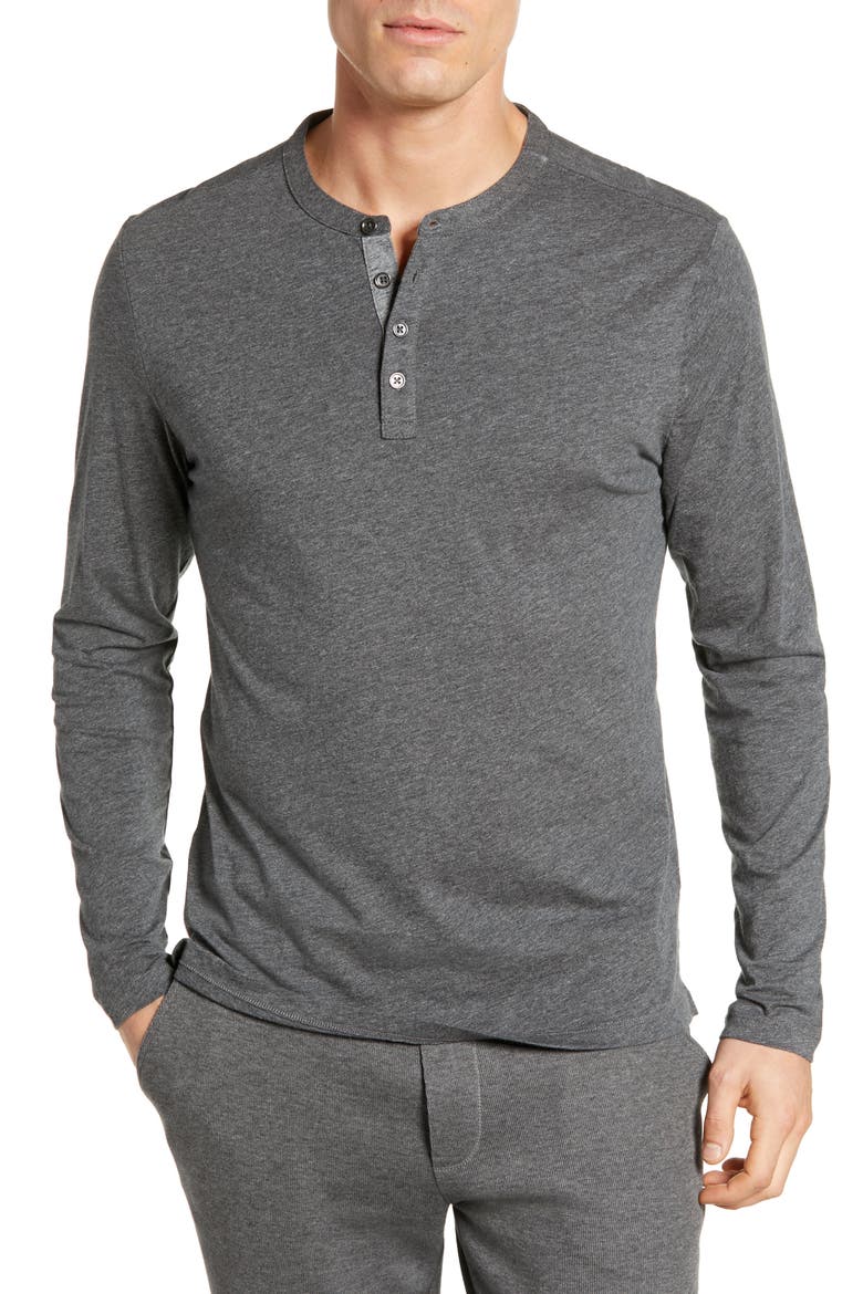 Flynn Long Sleeve Henley, Main, color, CHARCOAL