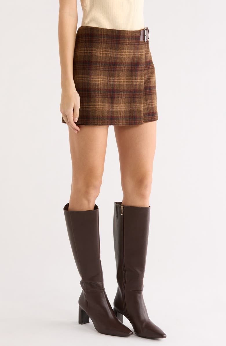 ASTR the Label Harley Plaid Miniskirt, Alternate, color, Brown Plaid