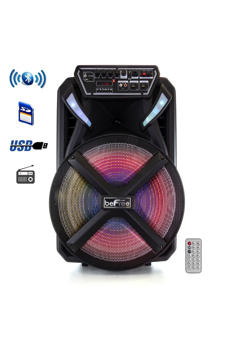 15 Inch Bluetooth Portable Rechargeable Party Speaker, Main, color, Black