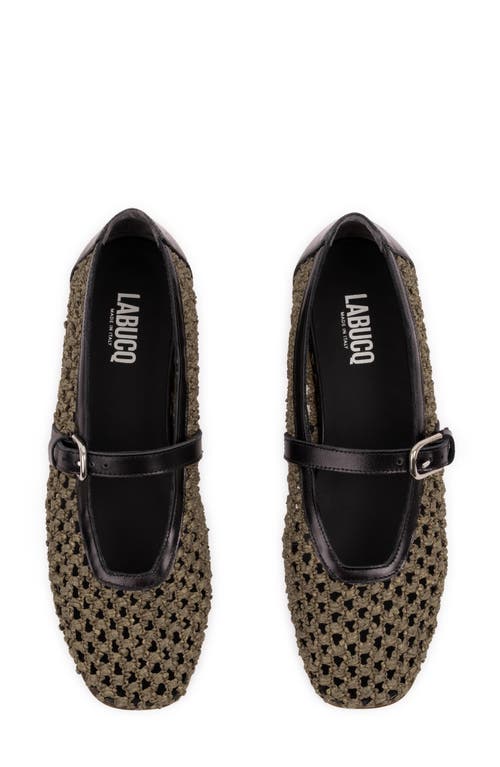 Labucq Lido Laser-cut Mary Jane Flat In Green