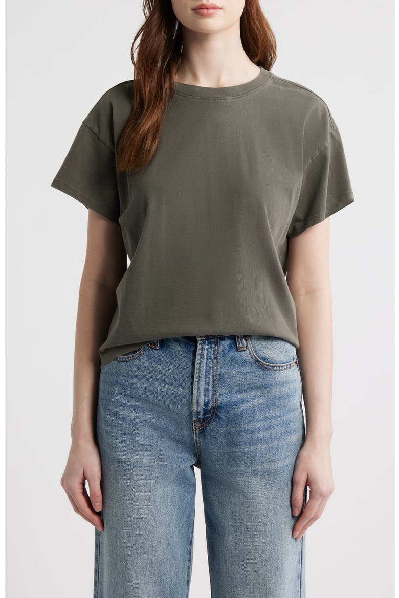 Kelly Washed Boxy Cotton T-Shirt, Main, color, SLATE