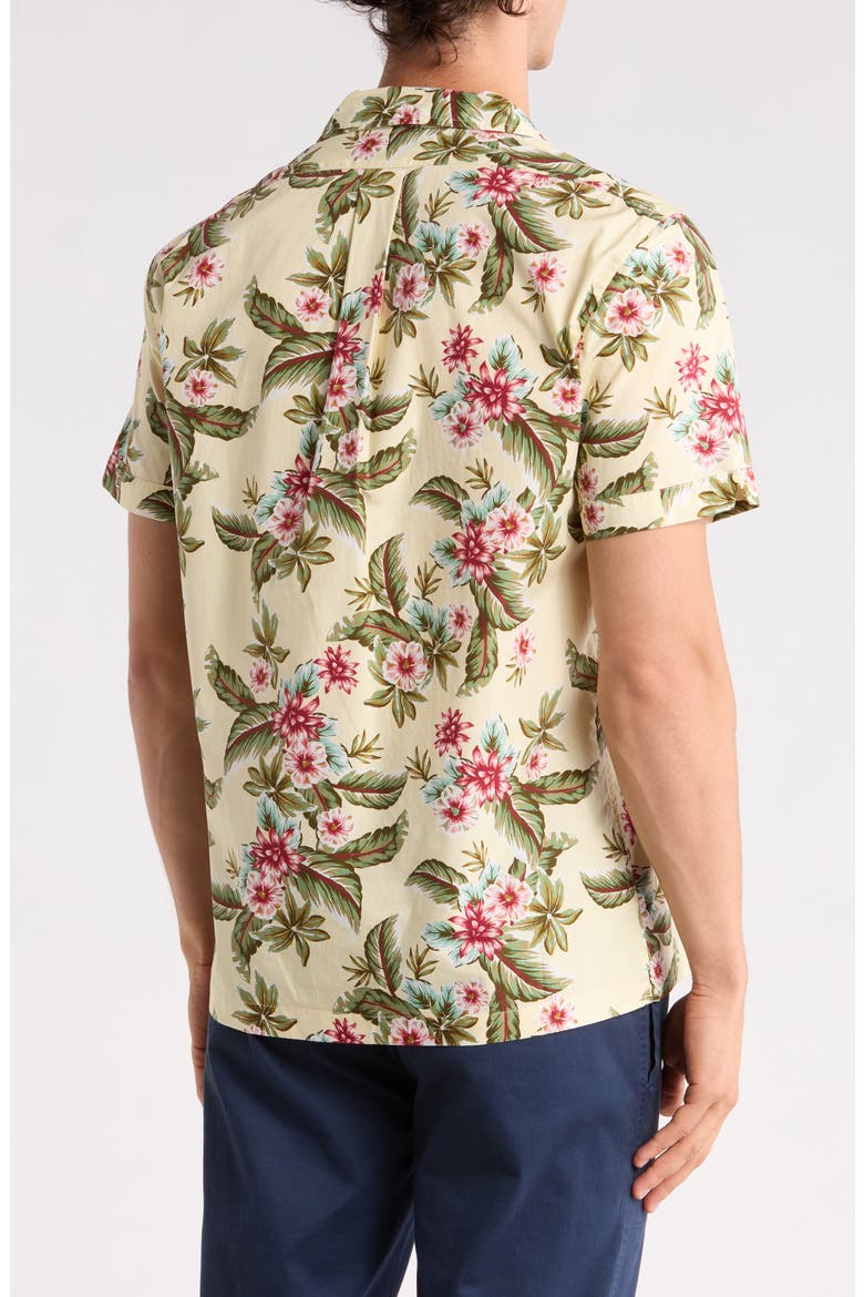Short Sleeve Tropical Shirt, Alternate, color, YELLOW GREEN