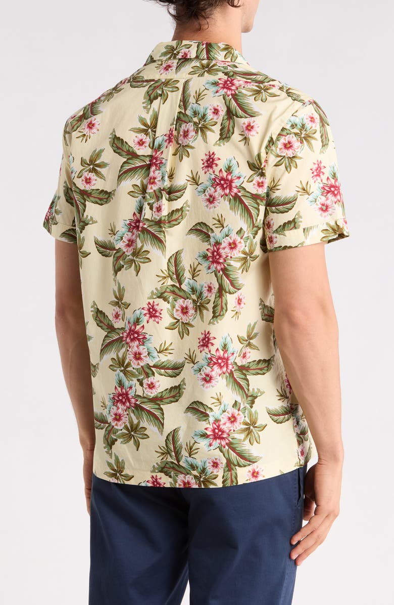 Brooks Brothers Short Sleeve Tropical Shirt, Alternate, color, Yellow Green