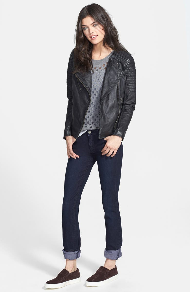 Treasure & Bond Treasure&Bond Quilted Leather Moto Jacket, Alternate, color,