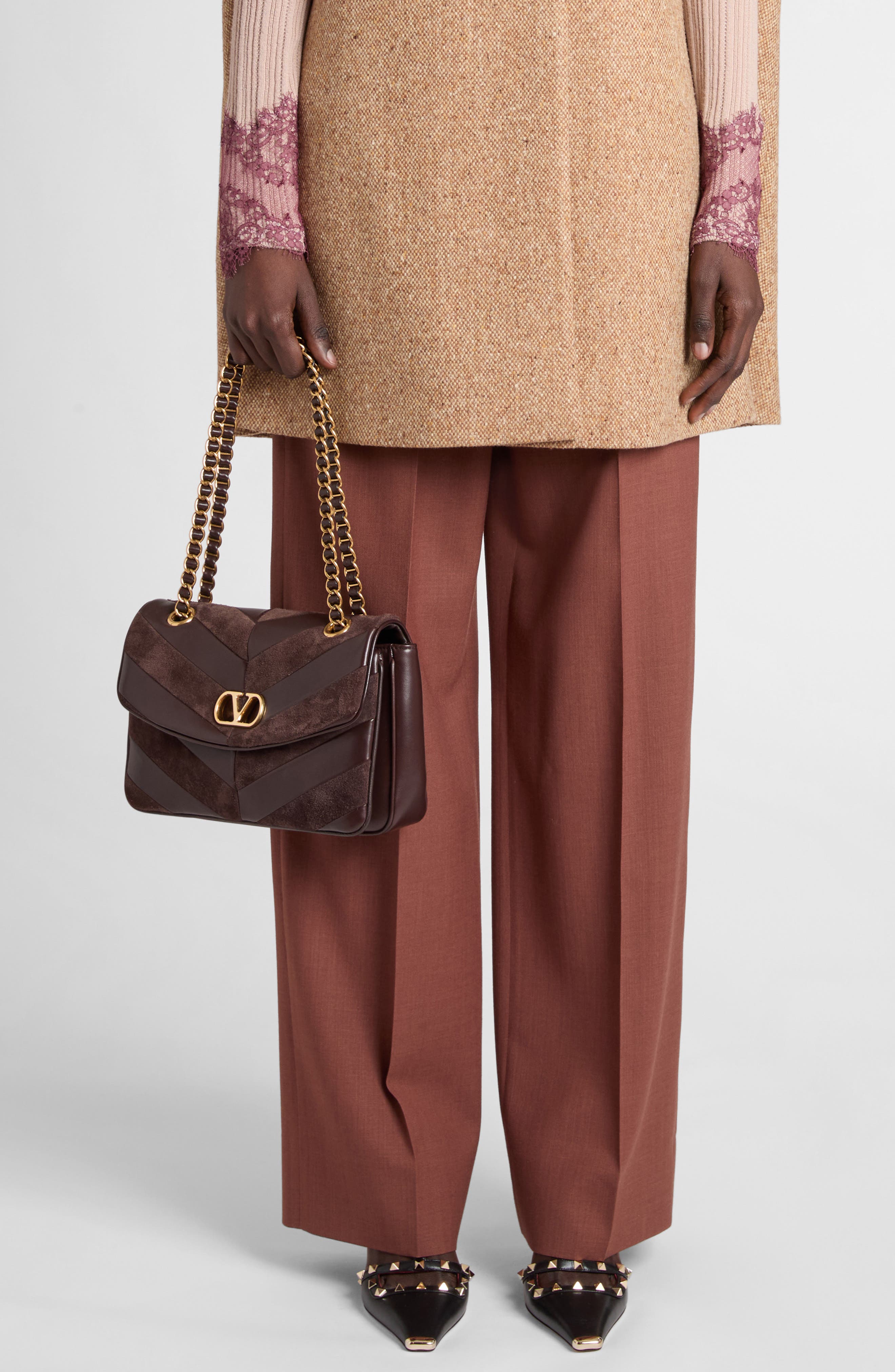 Djuna Medium Leather Shoulder Bag, Alternate, color, BROWN