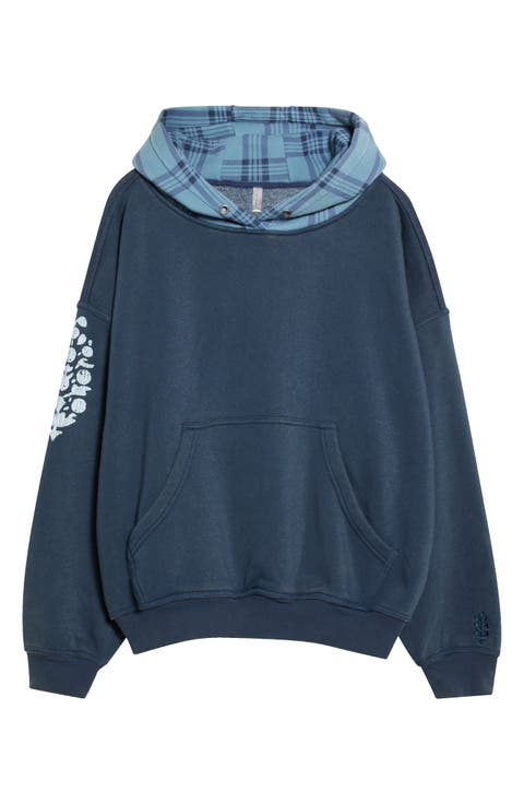 Plaid Hood Pullover Hoodie
