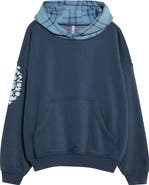 Free People Plaid Hood Pullover Hoodie