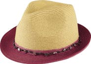 San Diego Hat Star Trim Woven Fedora Hat