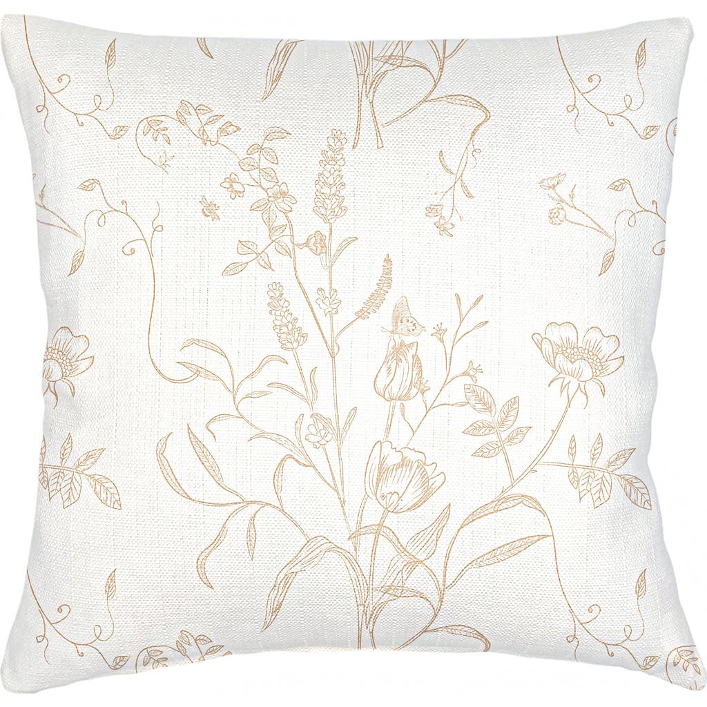 Anaya English Garden Linen Pillow With Down Insert In Beige