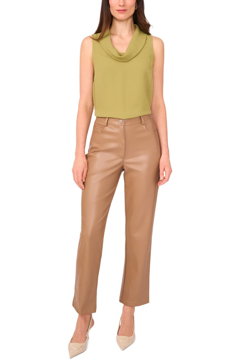 Vince Camuto Cowl Neck Sleeveless Blouse, Alternate, color, Moss Green