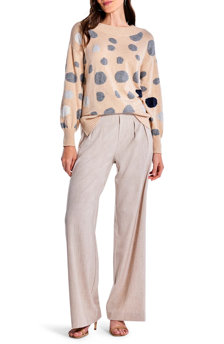 NIC+ZOE Sweet Spot Cotton Blend Sweater, Alternate, color, Neutral Multi