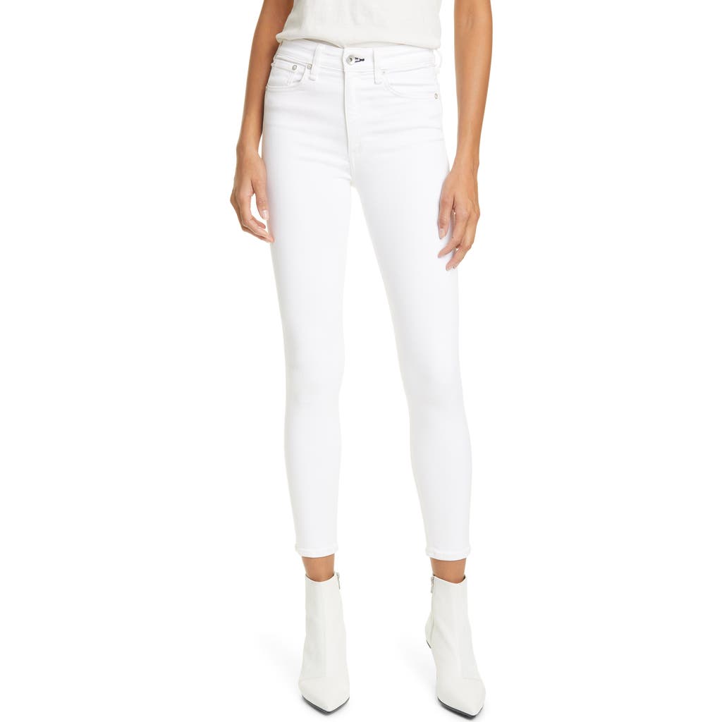 Rag & Bone High Rise Ankle Skinny Jean In Blanc In White