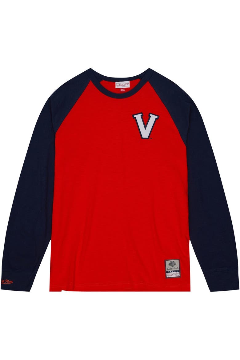 Men's Mitchell & Ness Orange Virginia Cavaliers Legendary Slub Raglan Long Sleeve T-Shirt, Alternate, color, Orange