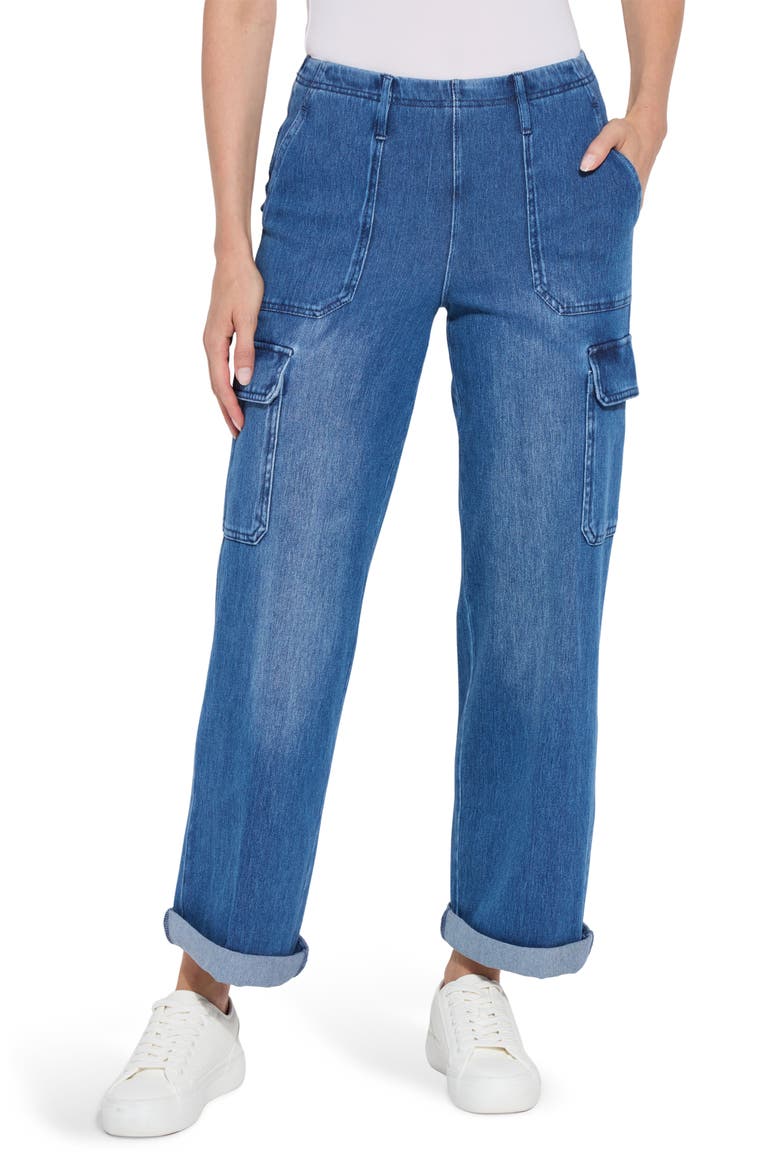 Scout High Waist Cargo Stretch Jeans, Main, color, MIDWASH