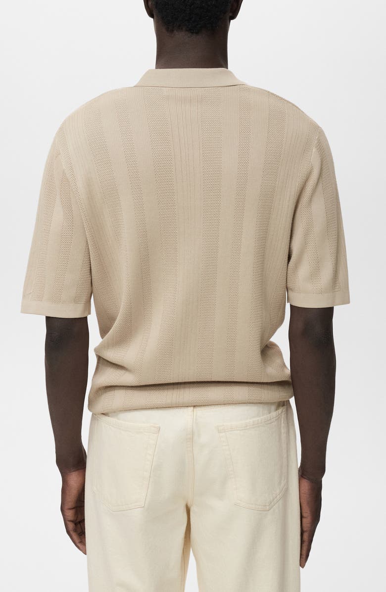 MANGO Rib Johnny Collar Polo, Alternate, color, Light/ Pastel Grey