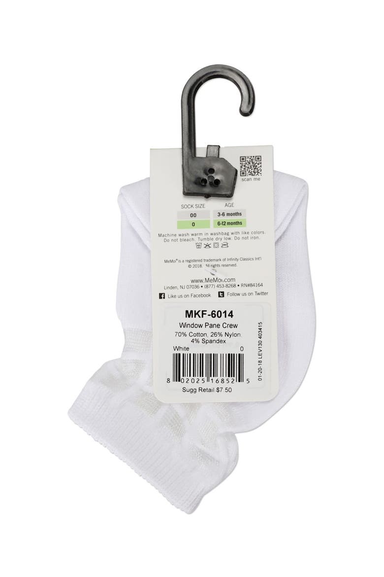 Window Pane Sheer Socks, Alternate, color, White