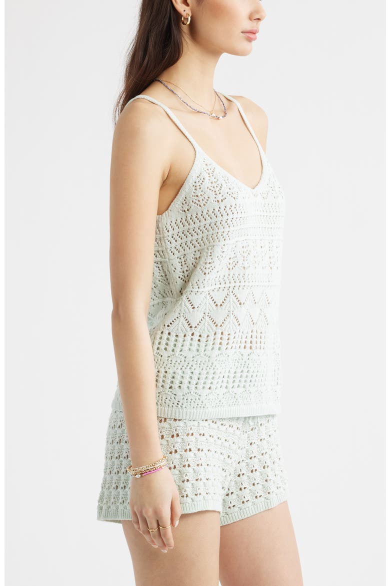 Open Stitch Cotton Tank, Alternate, color, GREEN CLOUD