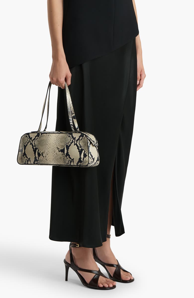 Khaite Demi Satin Midi Skirt, Alternate, color, Black