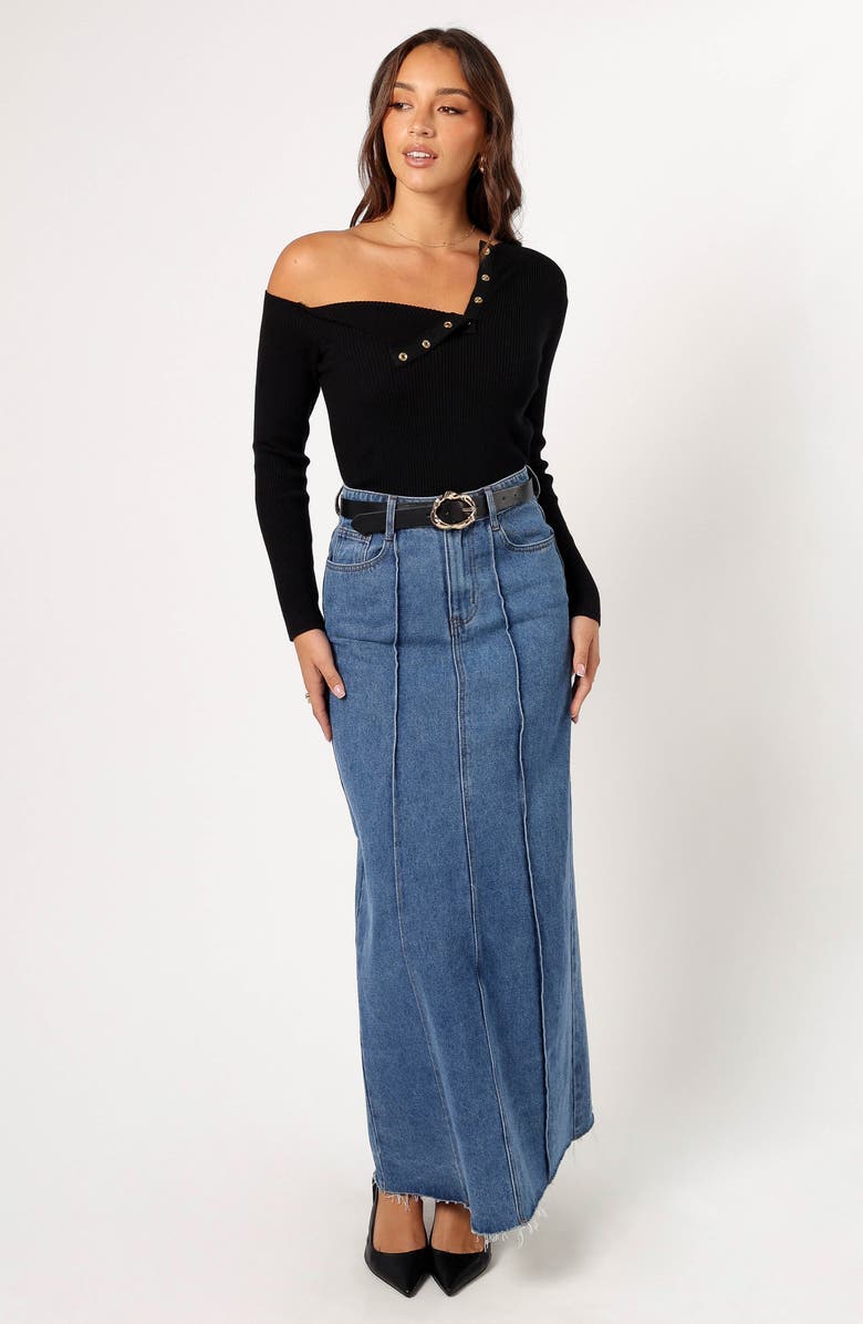 Petal & Pup Mable One-Shoulder Rib Top, Alternate, color, Black