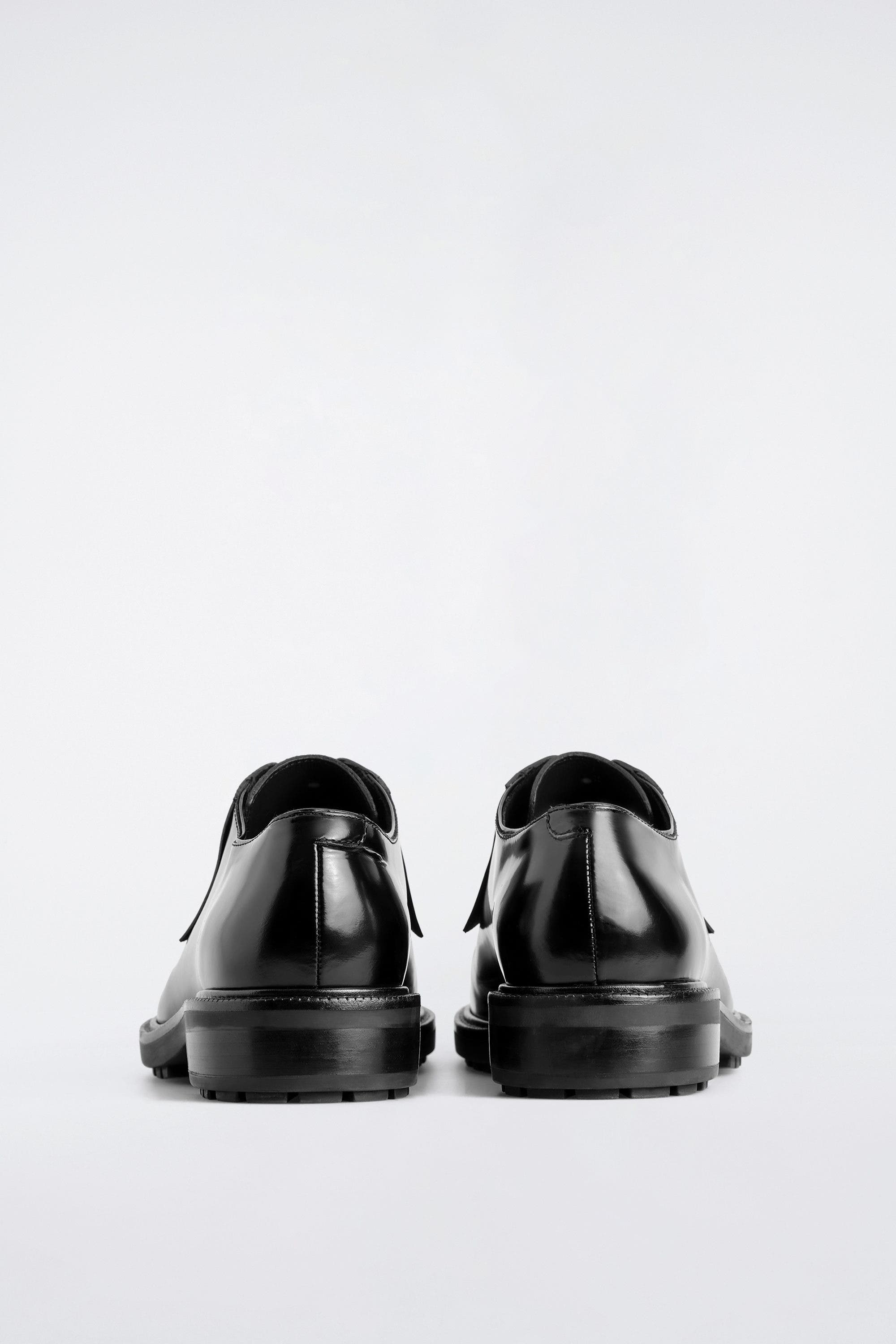 Leather Oxford Shoes, Alternate, color, BLACK