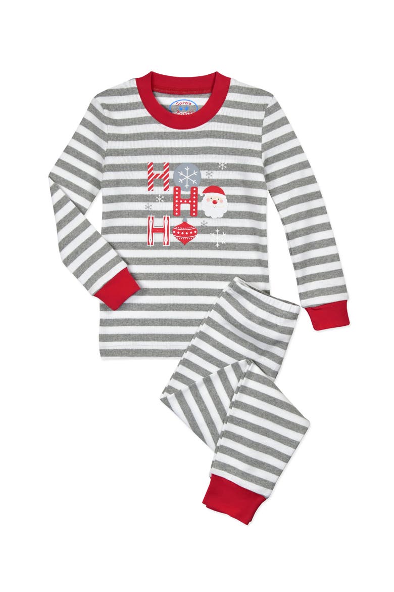 Cotton Blend Long John Pajama 2-Piece Set, Main, color, HoHoHo