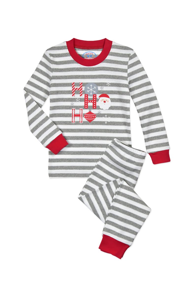 Sara’s Prints Cotton Blend Long John Pajama 2-Piece Set, Main, color, Hohoho