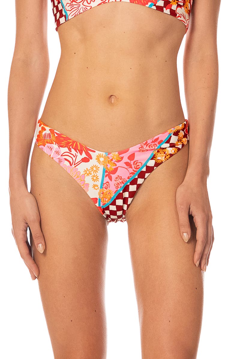 Maaji Cosmic Tropic Sunflash Splendor Reversible Bikini Bottoms, Main, color, Open Pink