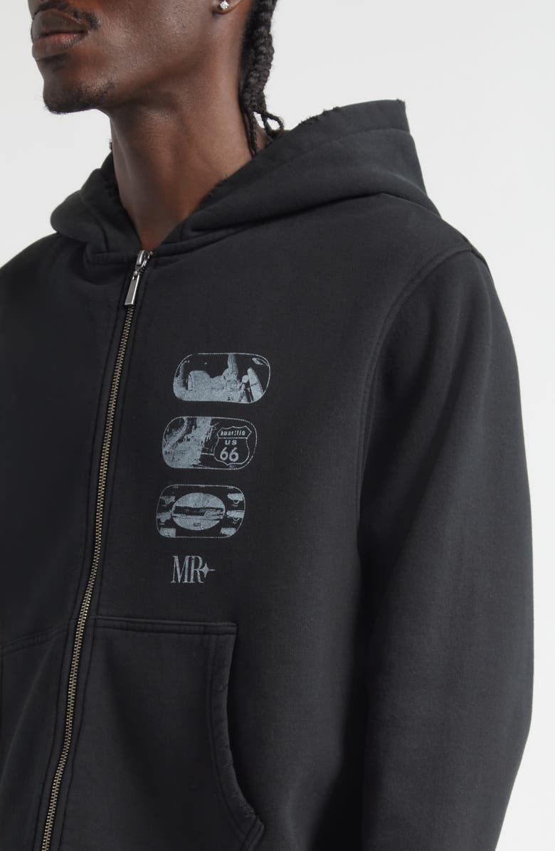 MIDNIGHT RODEO Auto Zip Hoodie, Alternate, color, Distressed Black