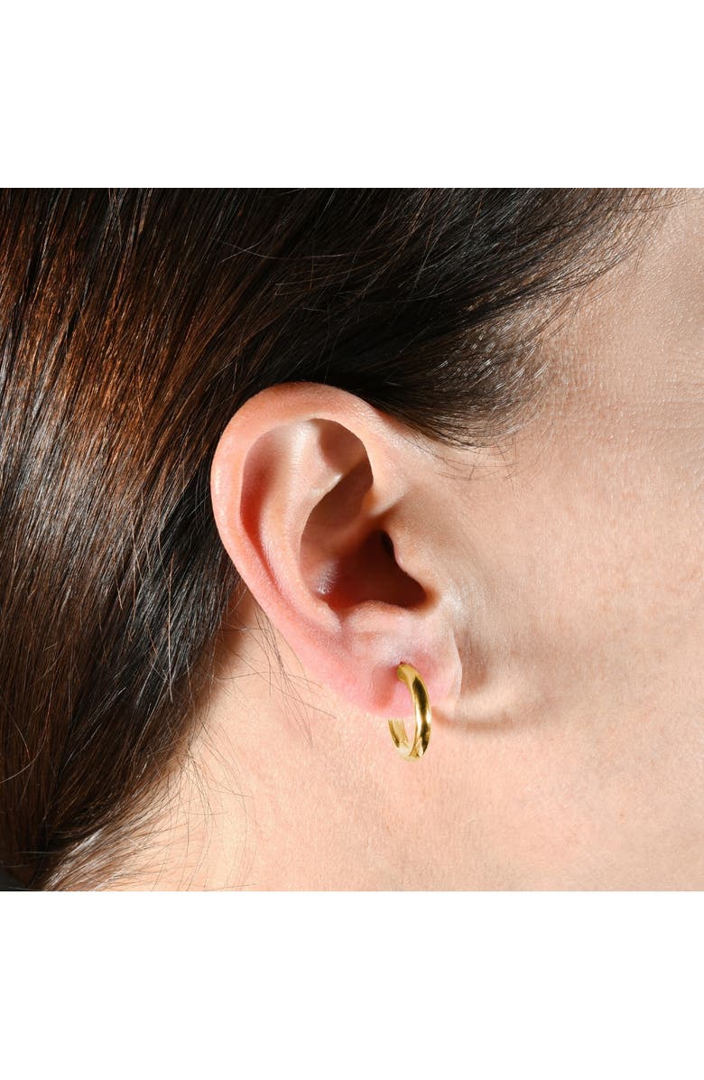 Bliss Diamond 14k Gold 3mm Small Women's Hoop Earrings .5"  Tall 1 grams, Alternate, color, 14K Yellow Gold