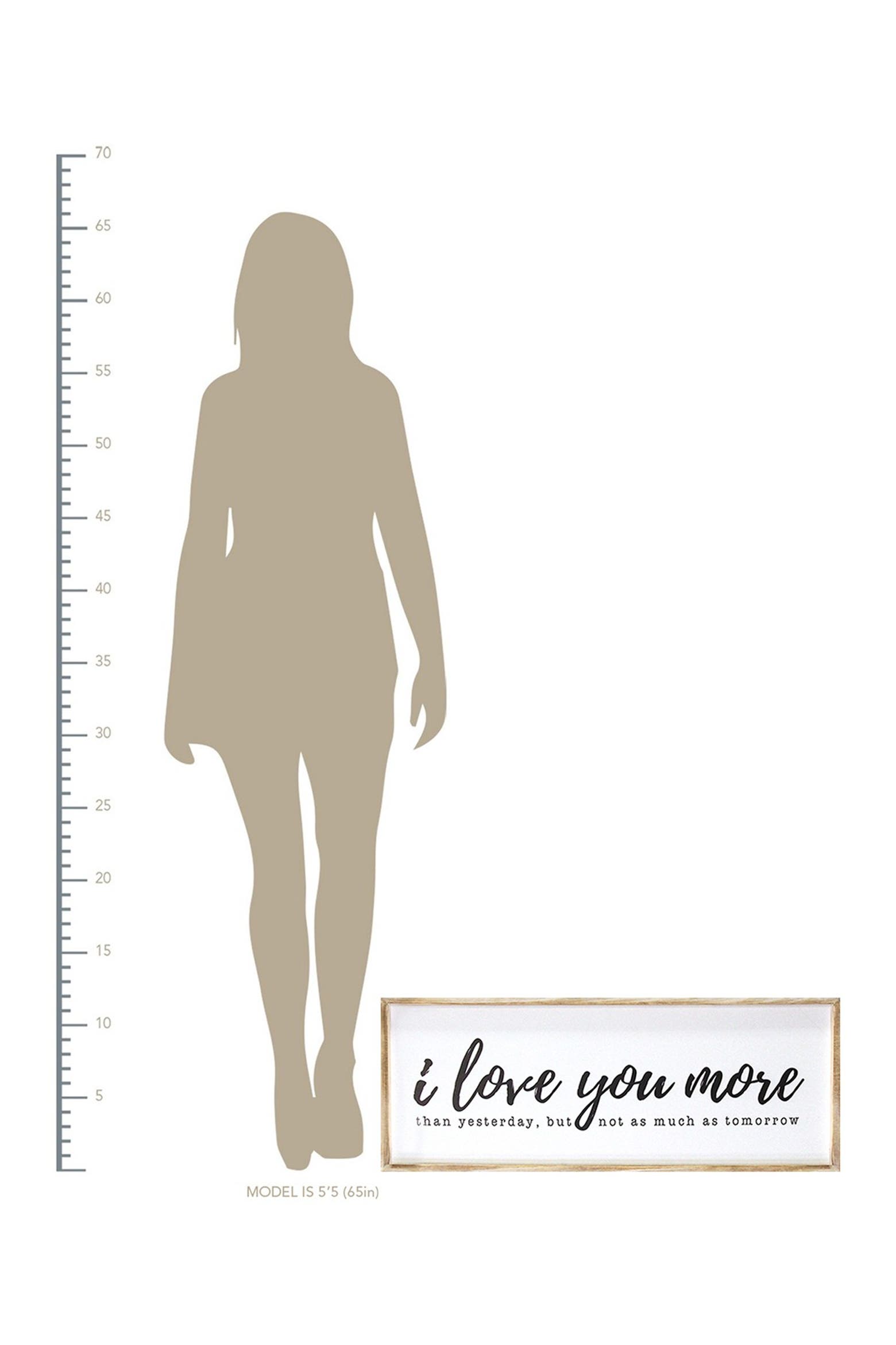 Nataral Rak STRATTON HOME DECOR Natural/White I Love You More Oversized Wall Art ...