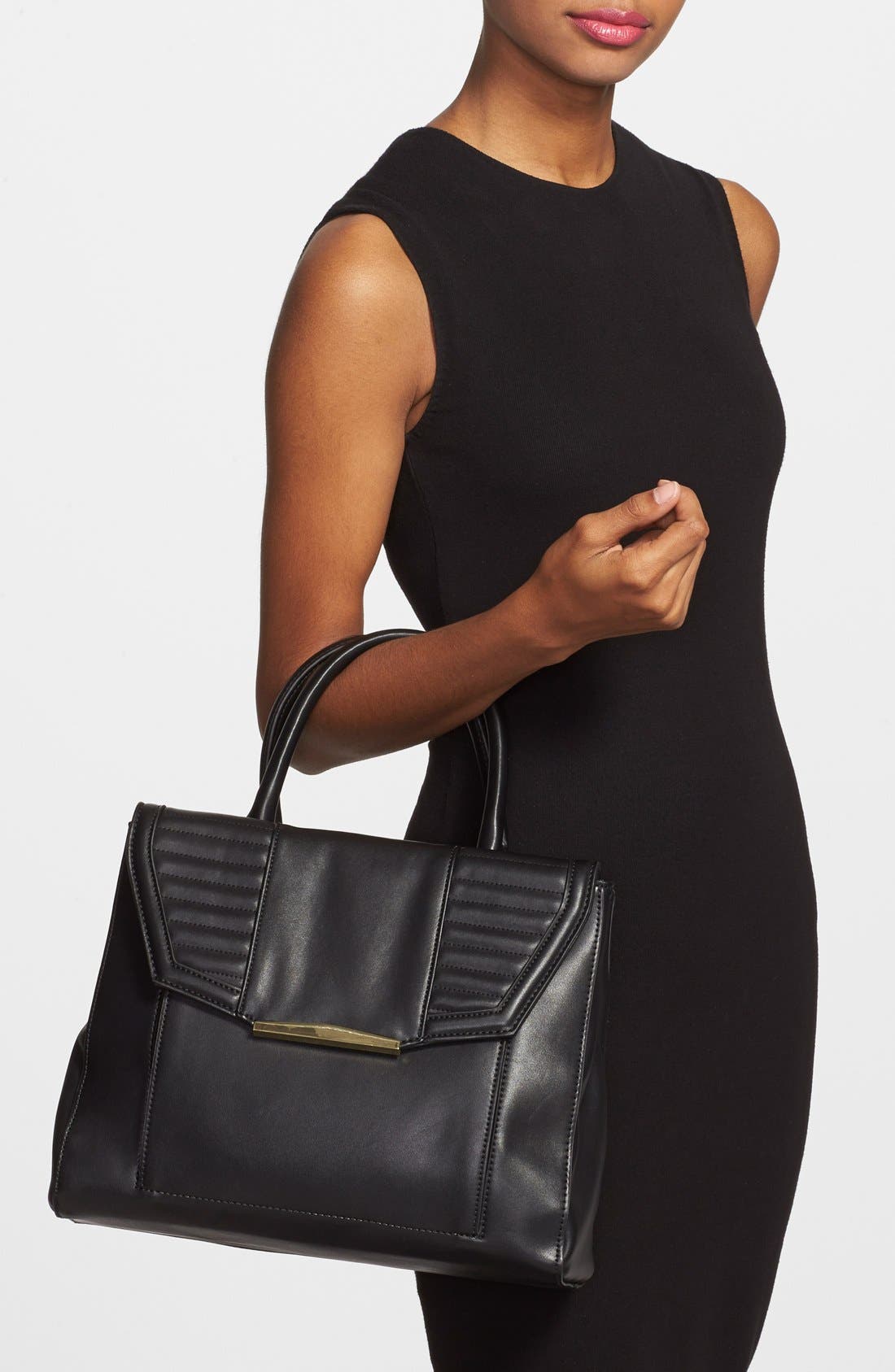 'Eva' Satchel, Alternate, color, BLACK