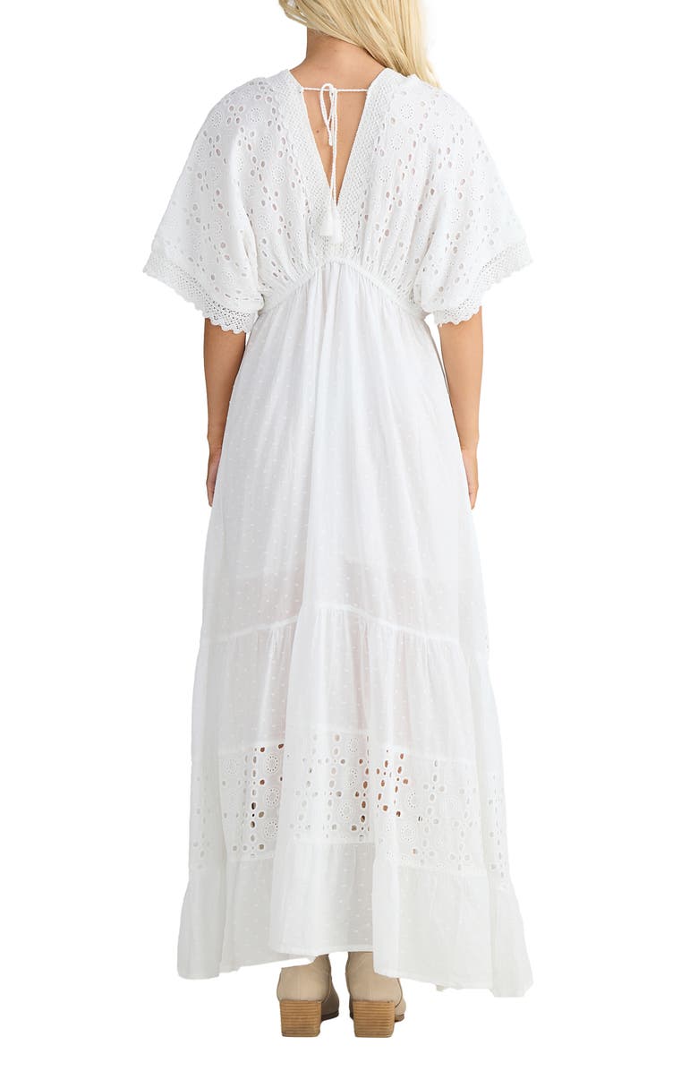 Talisman the Label Nora Broderie Anglaise Tiered Maxi Dress, Alternate, color, 