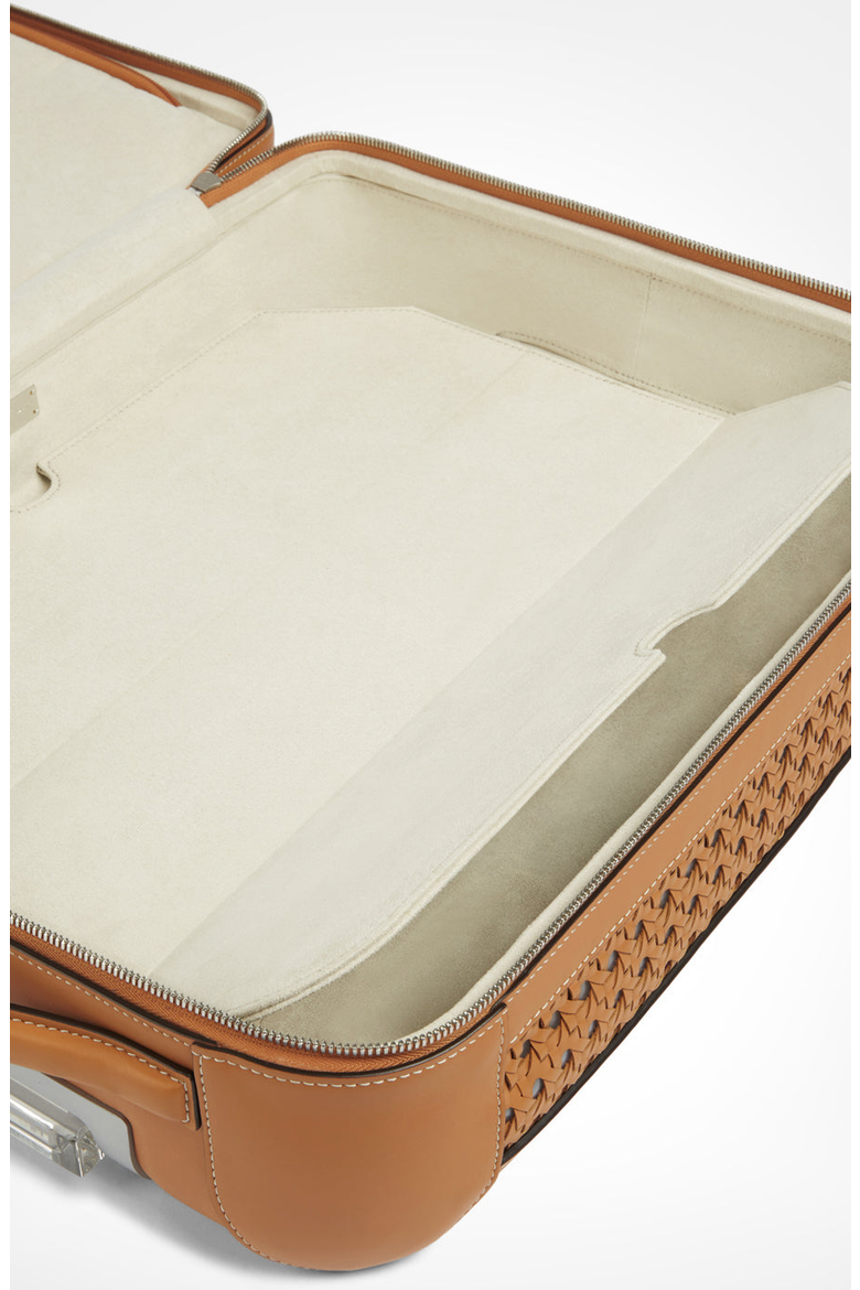 Calfskin Lucite Handle Carry-on 19 Luggage, Alternate, color, Walnut