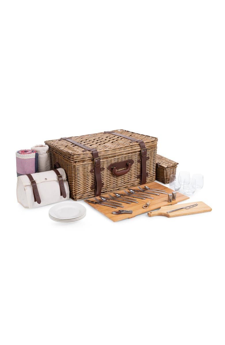 Picnic Time Charleston Picnic Basket, Alternate, color, Beige Canvas