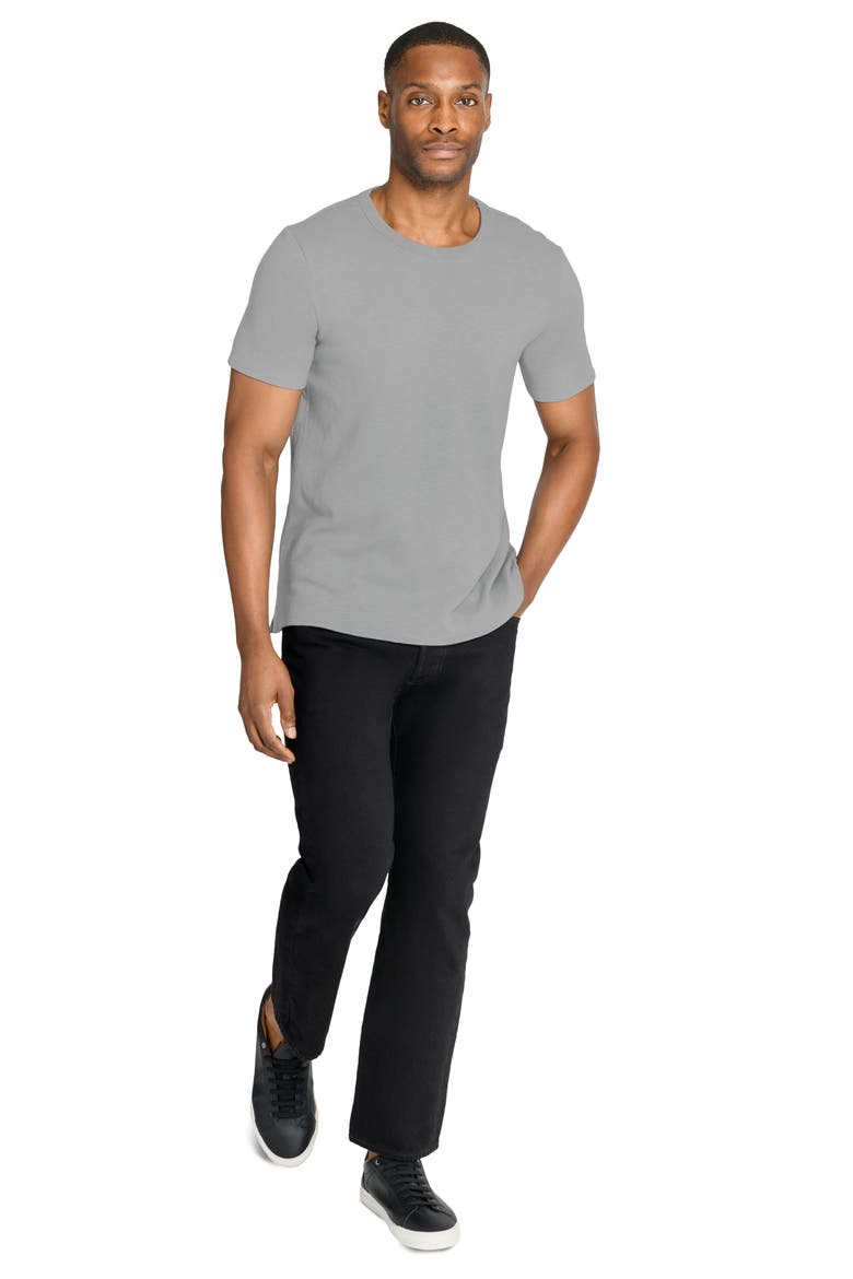 Asher Black Slub Stretch Cotton & Modal T-Shirt, Alternate, color, GREY