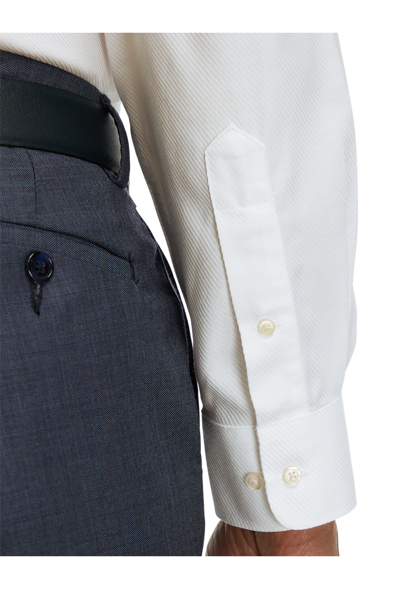 Slim Fit Non-iron Cotton Twill Spread Collar Dress Shirt, Alternate, color, White