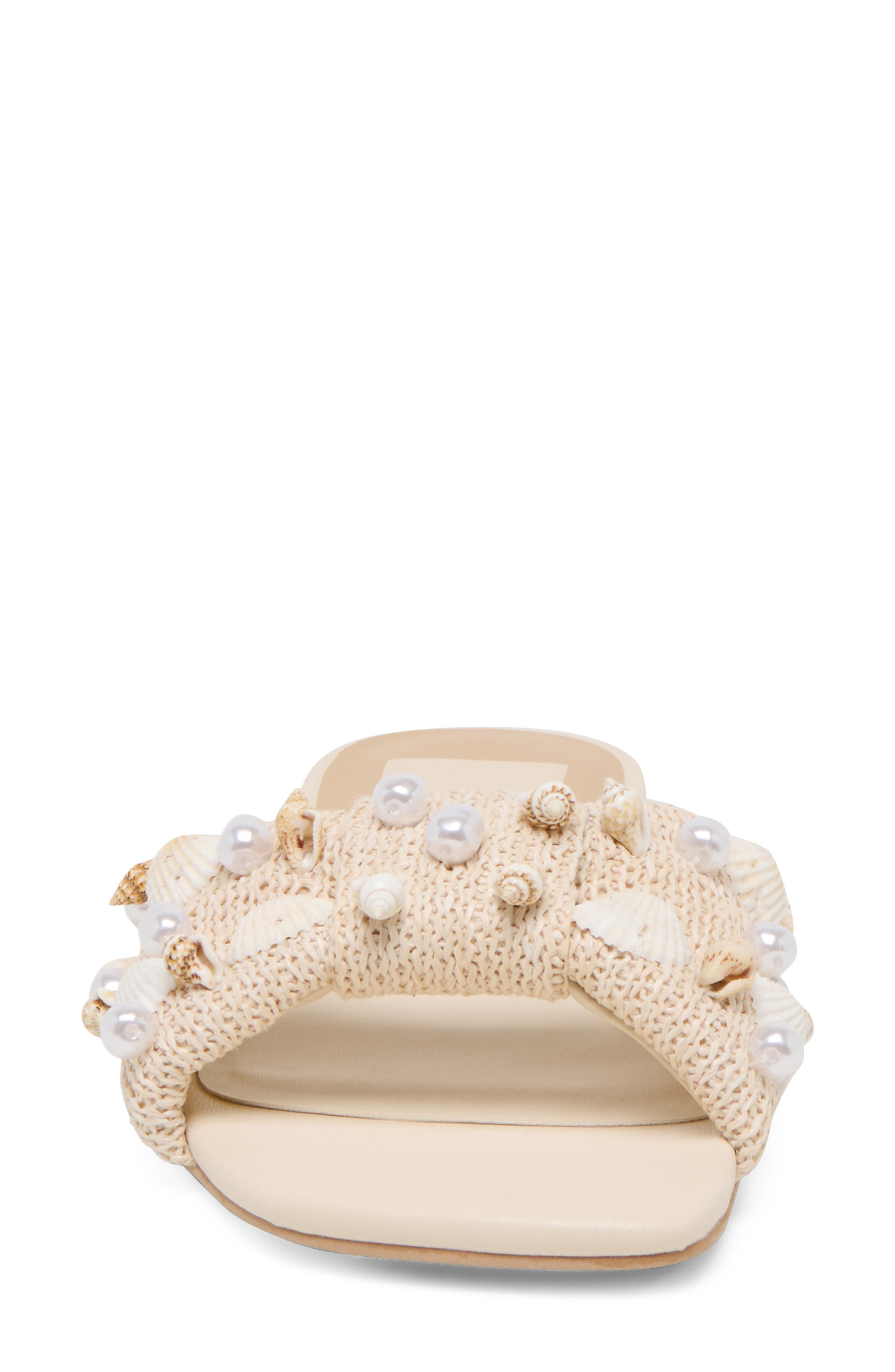 Dolce Vita Lizza Slide Sandal, Alternate, color, Oatmeal Beaded Raffia