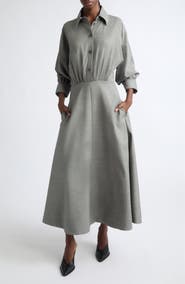 Altuzarra Eleanor Wool Stretch Twill Midi Shirtdress