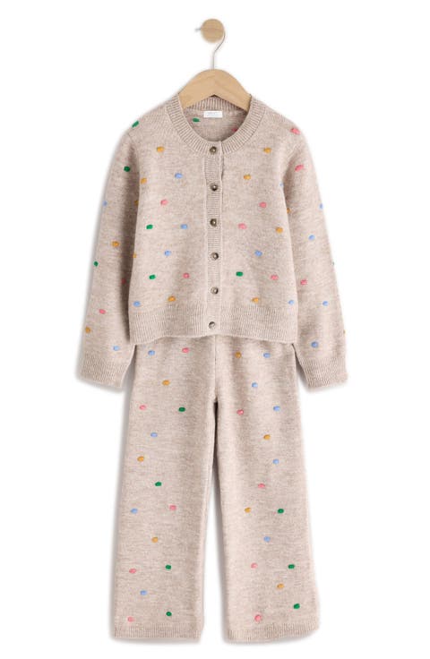 Kids' Pompom Knit Cardigan & Pants Set