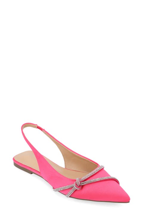 Rebbel Pavé Crystal Knot Slingback Flat