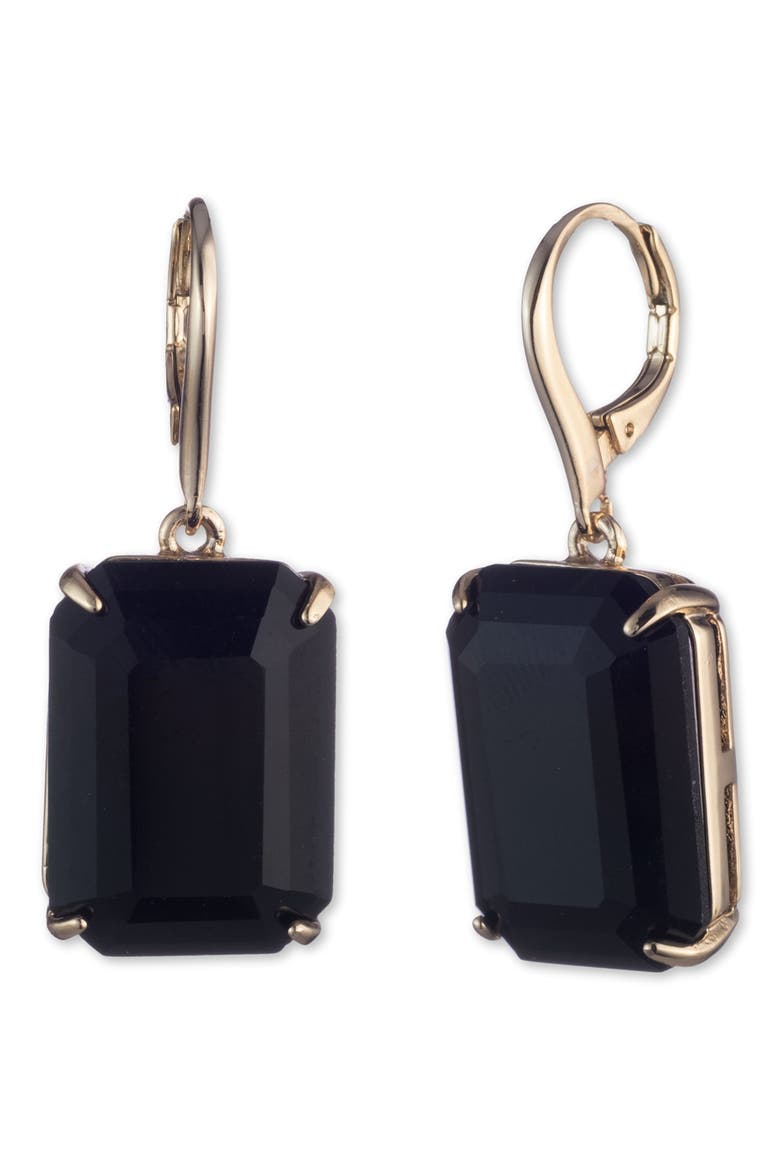 Erinite Drop Earrings, Main, color, BLACK