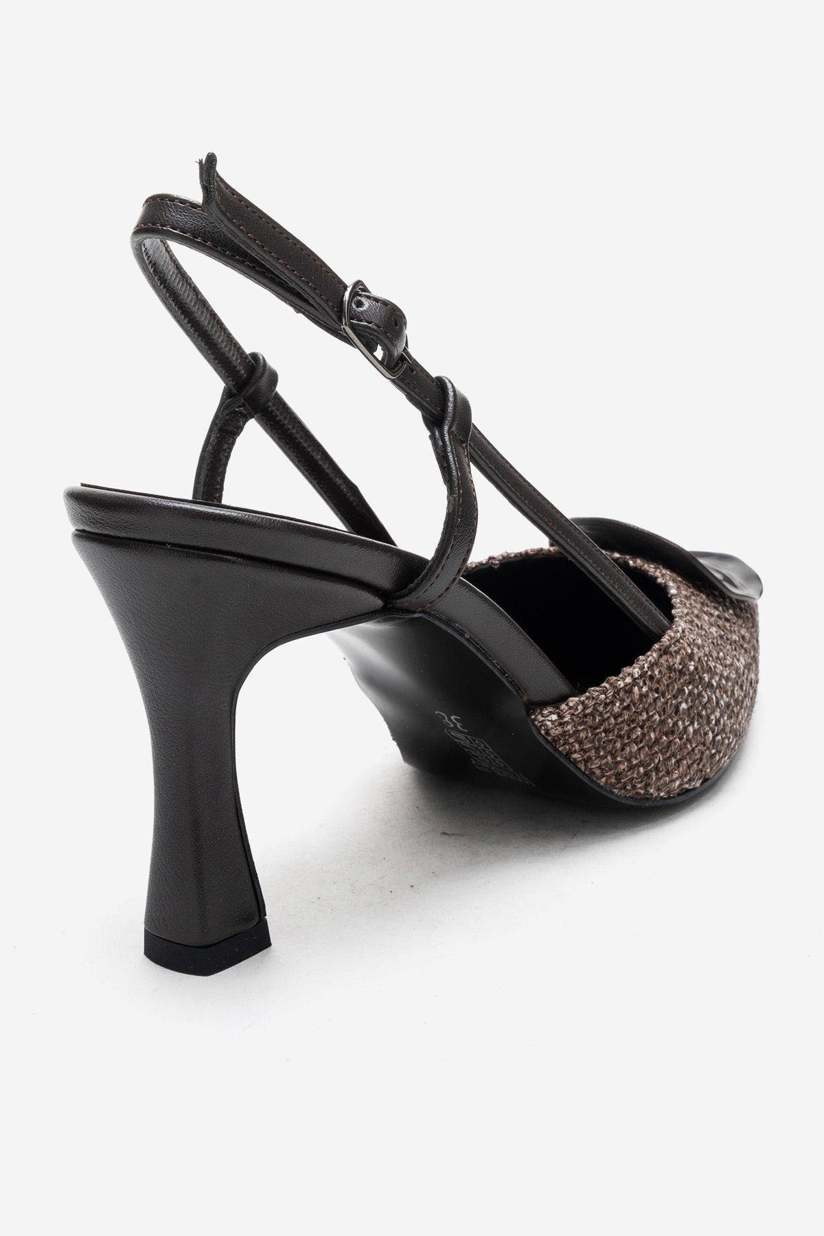 Prologue Shoes Levia Woven Pointed Toe Slingback Pump, Alternate, color, Brown