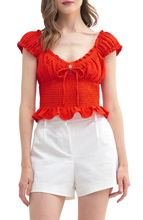 Sweetheart Neck Textured Top