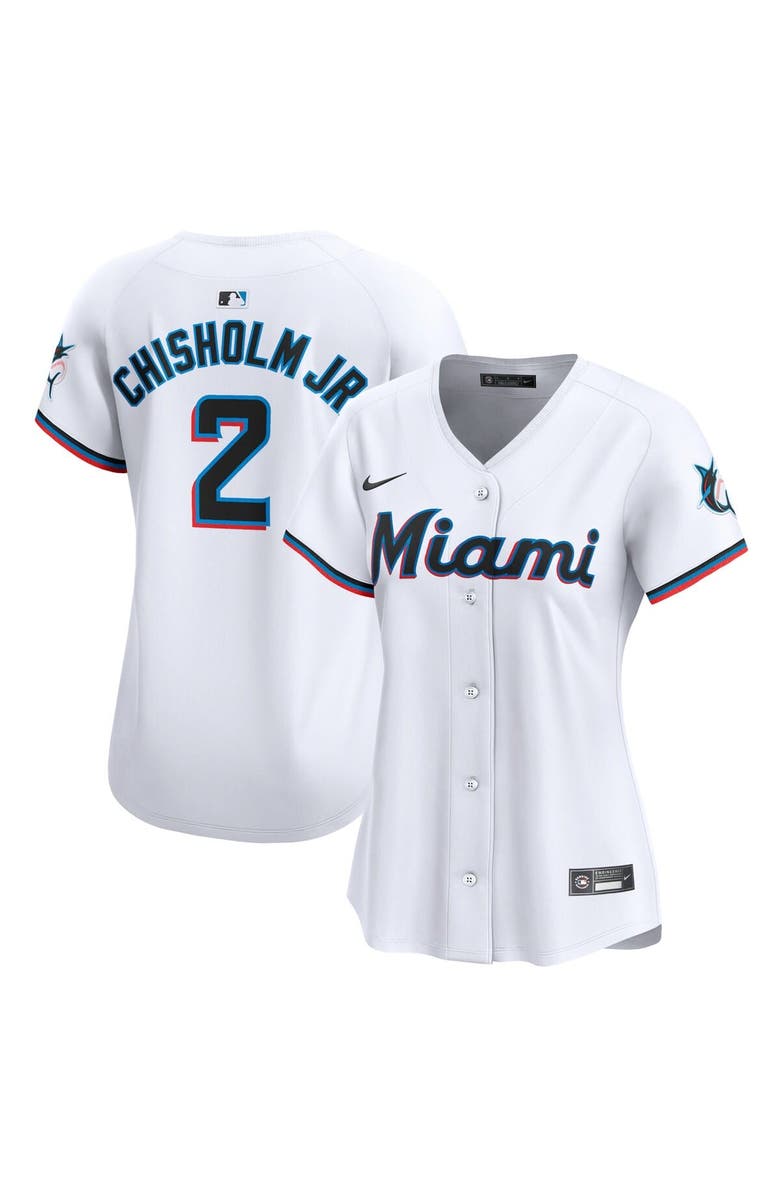 Nike Women's Nike Jazz Chisholm Jr. White Miami Marlins Home Limited Player Jersey, Alternate, color, 