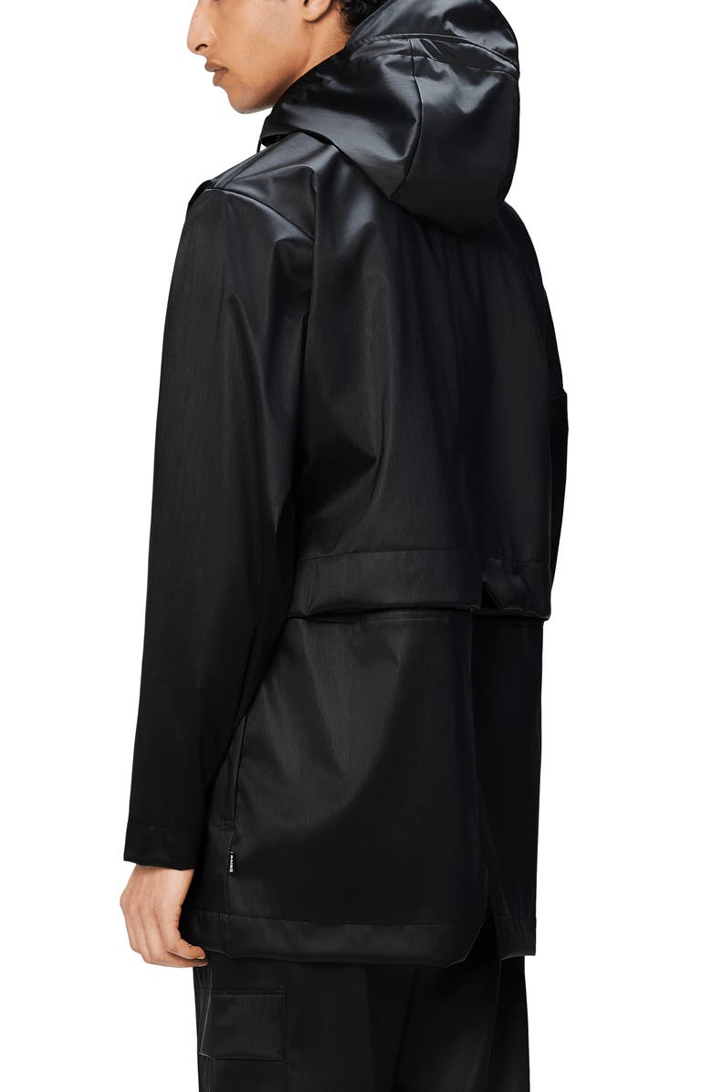 Rains Bold Waterproof Raincoat, Alternate, color, Black Grain