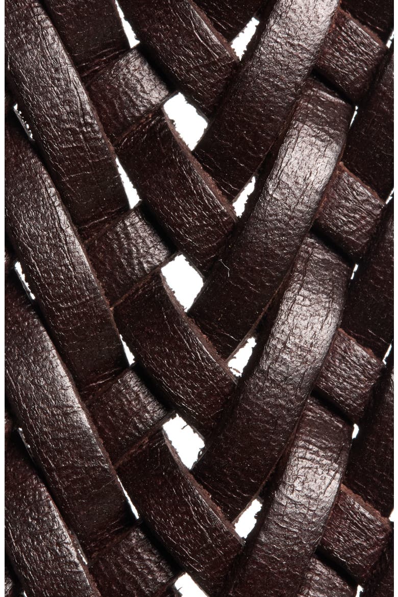 Woven Leather Belt, Alternate, color, COFFEE BEAN